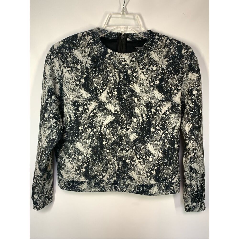 -3. Eleven Paris Women's Abstract Print Long Sleeve Sweatshirt Black Size Small